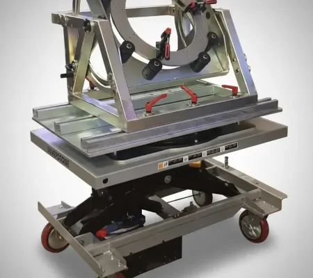 Mobilní dopadový stend — pro testování vest a helem